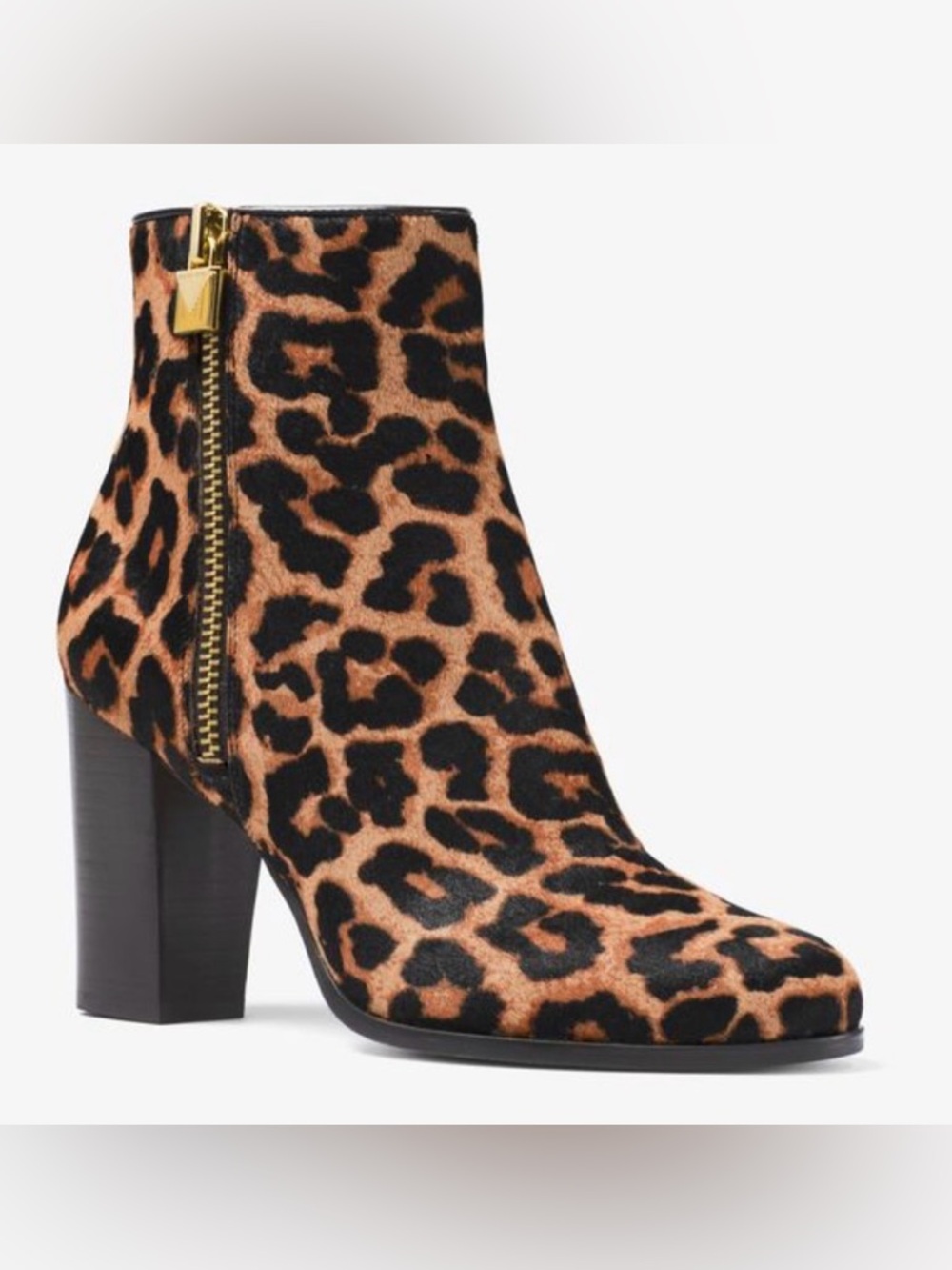 Michael Michael Kors Margaret Leopard Calf Hair Ankle Boot Size 7M